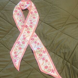 Unbranded 100% silk pink  floral scarf O/S